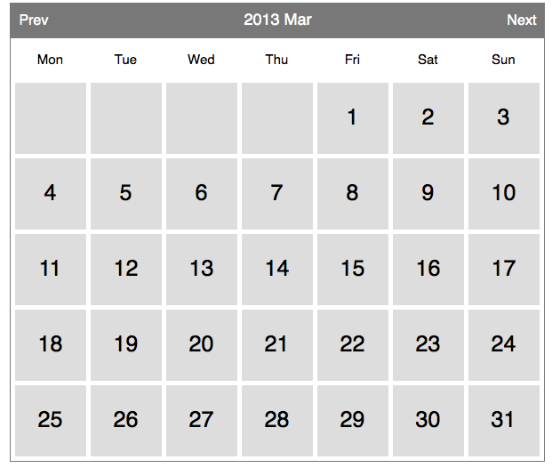 How to build a web calendar in PHP